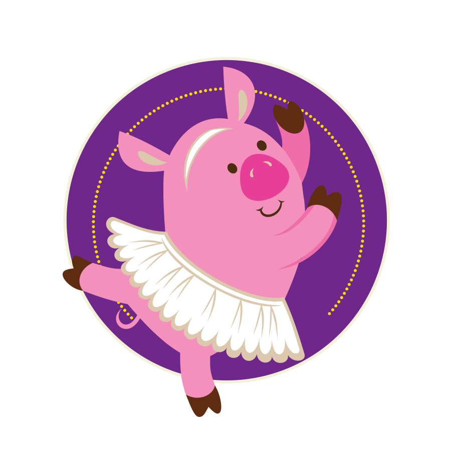 Animated cartoon pig