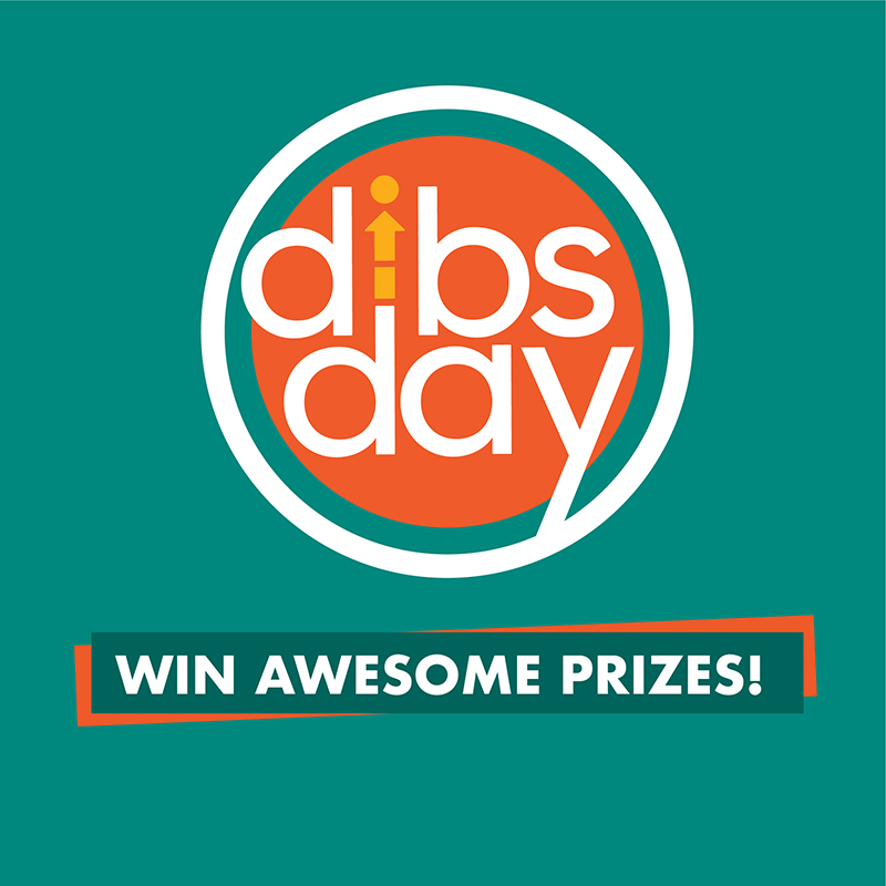 Dibs logo on a green background